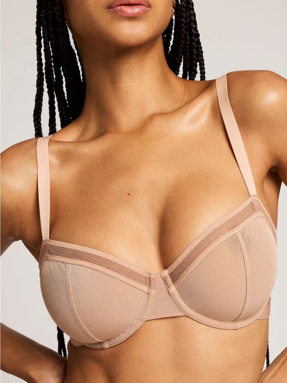 Negative Underwear Sieve Balconette Bra in Buff NWT